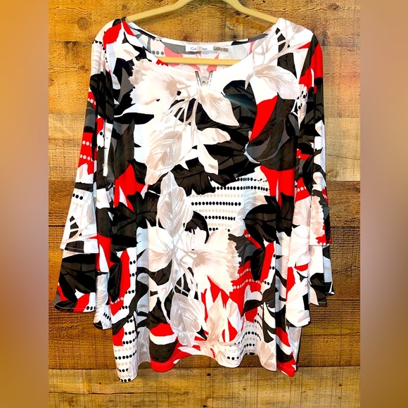 Calvin Klein Vibrant Print Blouse - Picture 1 of 6